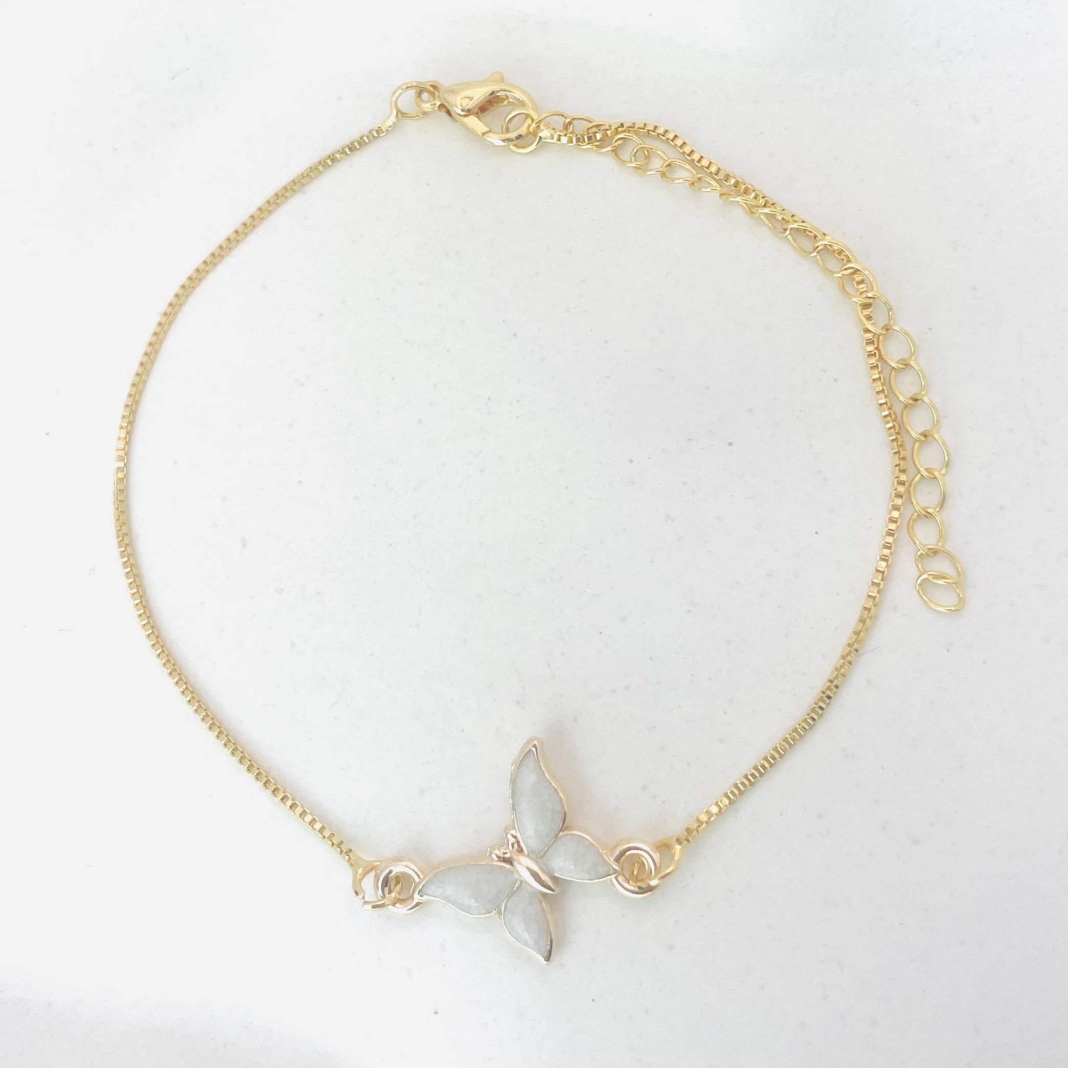 Pulseira borboleta cinza dourado REF 4095