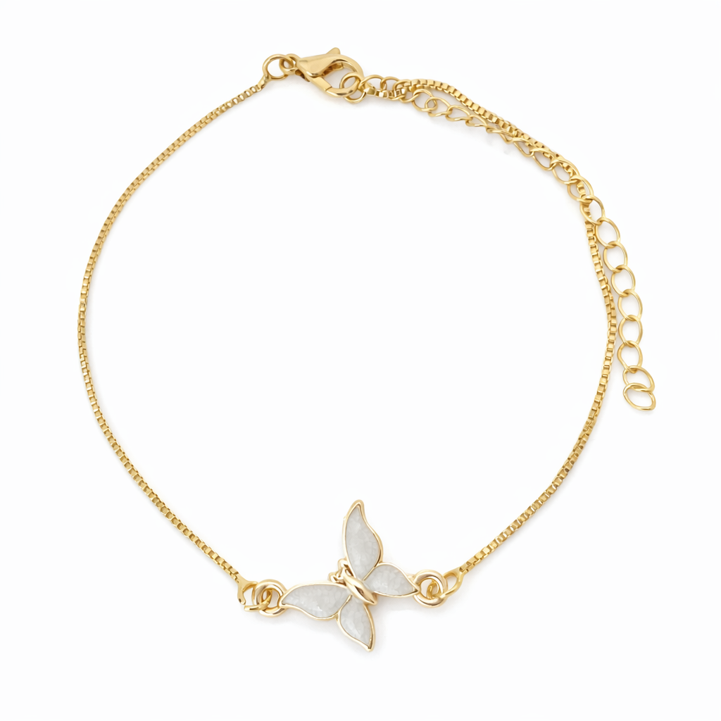 Pulseira borboleta cinza dourado REF 4095