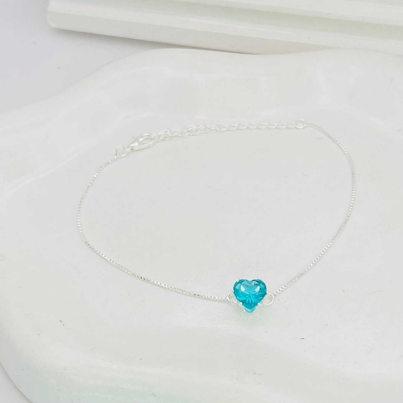 pulseira coração azul royal ref 2028