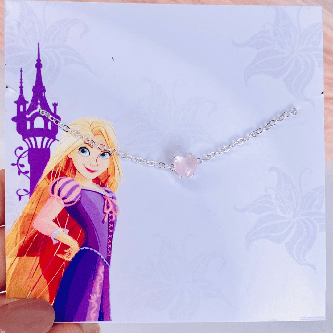Pulseira coração rosa infantil rapunzel Ref 2673