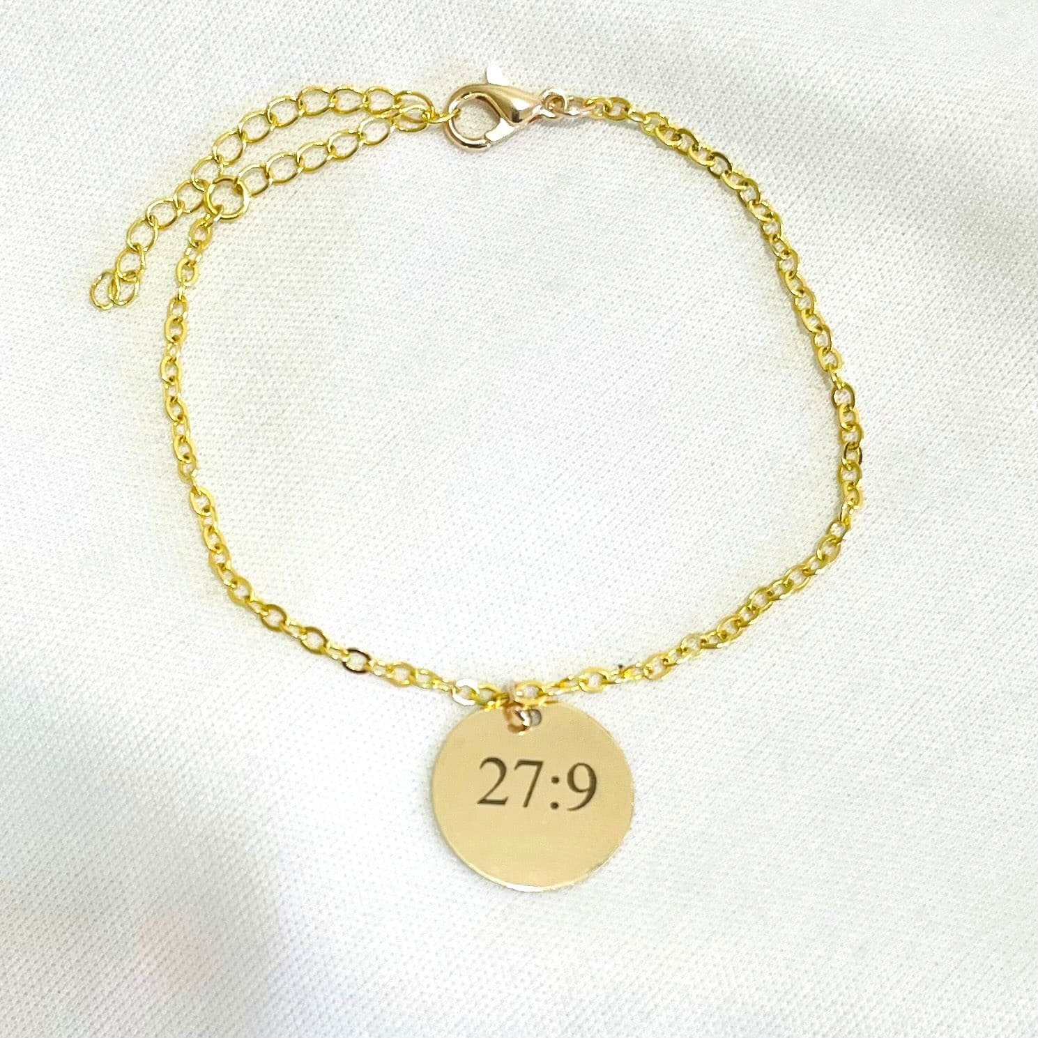 Pulseira Personalizada medalha P cadeadinho Dourado Ref 4074