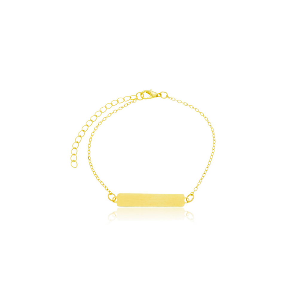 Pulseira personalizada plaquinha dourada ref 2248