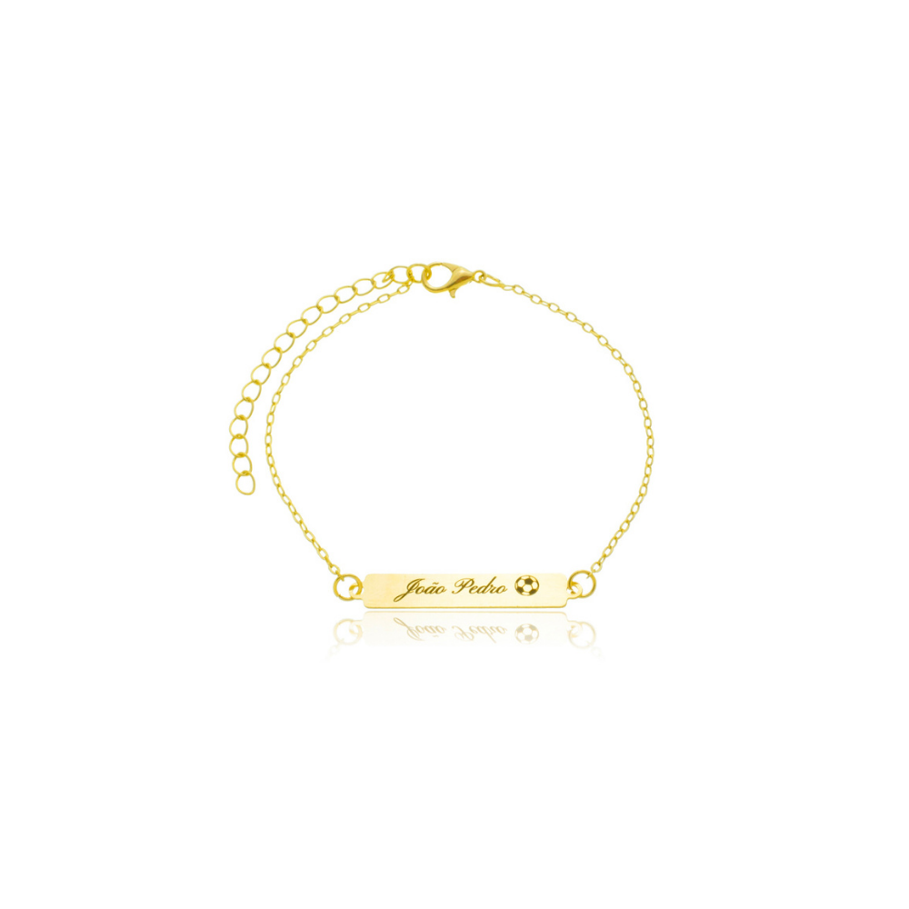 Pulseira personalizada plaquinha dourada ref 2248
