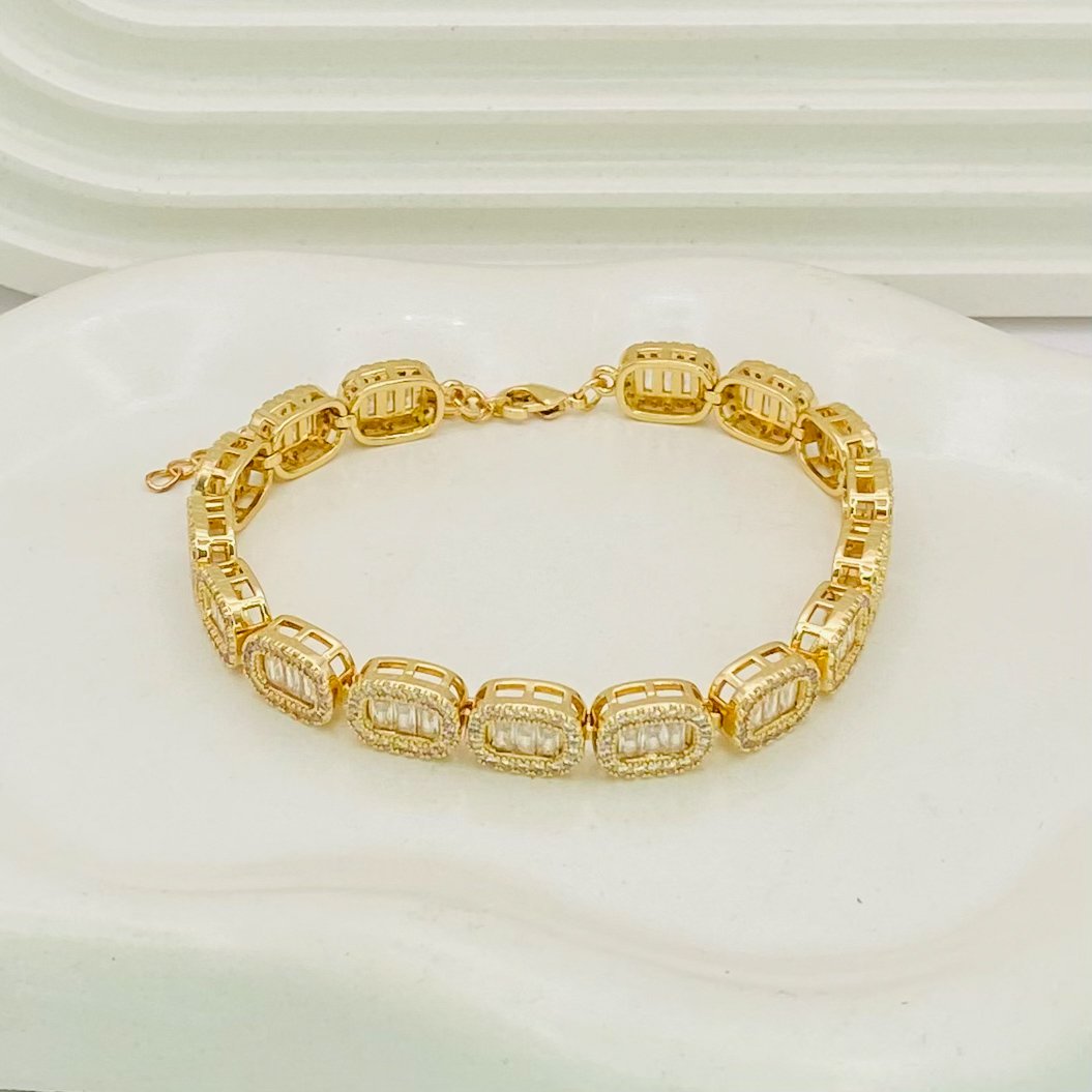 Pulseira quadrado luz dourado ref 3810