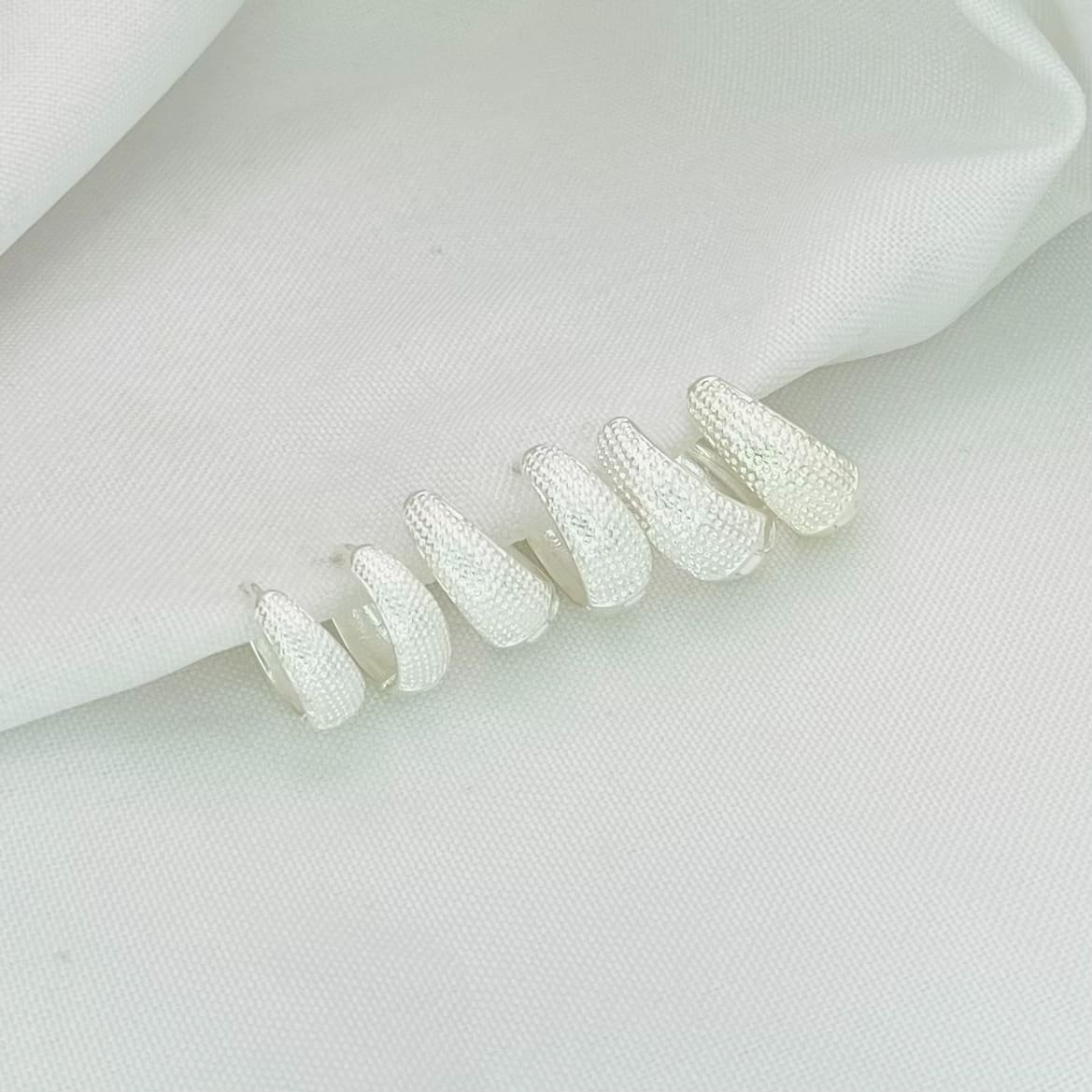 Trio argola texturizada ref 3941